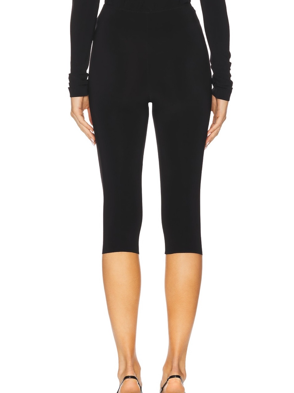 Norma Kamali Black Cropped Ponte Leggings xs like new